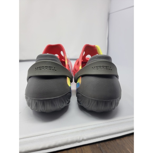NWT Merrell Hydro Moc Drift Shoes Size 11 - Red/Blue/HiViz (Tie Dye) - Picture 7 of 9